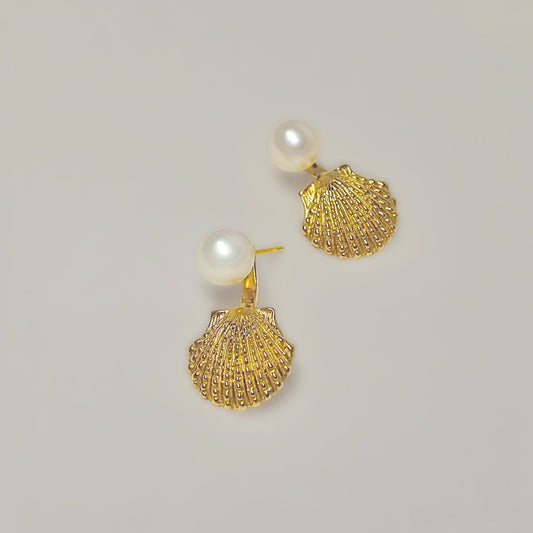 By The Sea Gold Vermeil Pearl Earrings