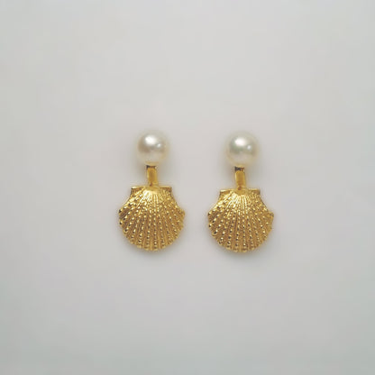 By The Sea Gold Vermeil Pearl Earrings