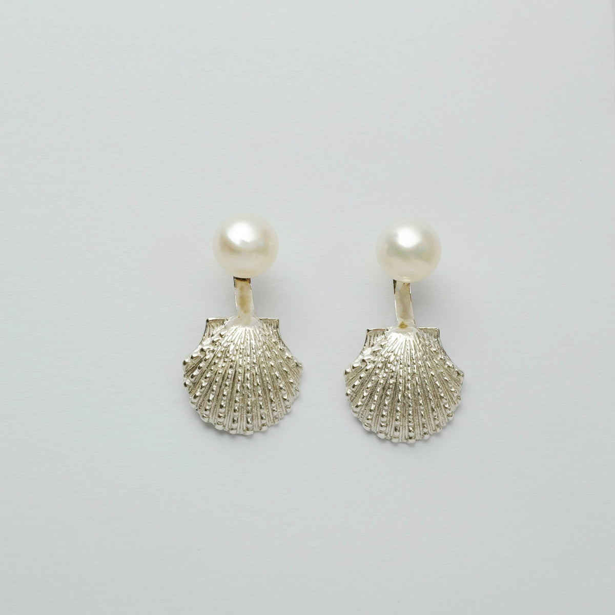 By The Sea Silver Pearl Earrings