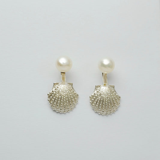 By The Sea Silver Pearl Earrings